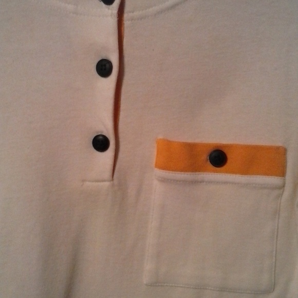 CATHY DANIELS WOMEN WHITE/YELLOW SHORT SLEEVE TOP - Picture 4 of 5